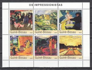 Guinea Bissau, 2003 issue. Impression Paintings sheet of 6.