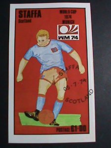 SCOTLAND-STAFFA STAMP-1974-WORLD CUP SOCCER-MUNICH'74-CTO S/S-SHEET