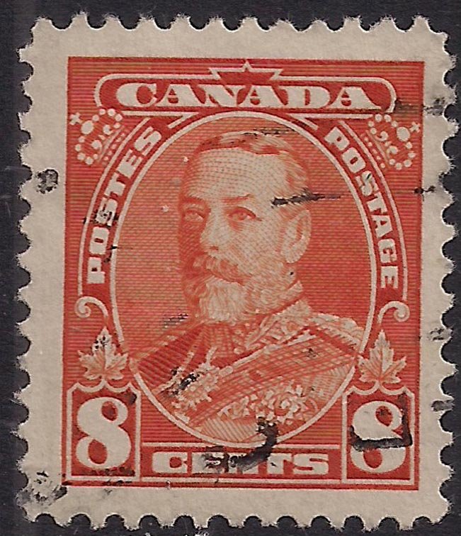 Canada 1935 KGV 8ct Orange Portrait KGV used SG 346 ( M1295 )