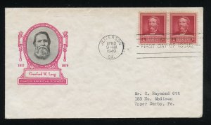 US 875 Crawford Long Famous American ADDR Harry Ioor Mellon = 1A FDC