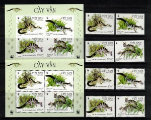 North Vietnam Sc 3245-8, 48a,48a-b MNH Perf.& Imp. set & S/S of 2005 - WWF