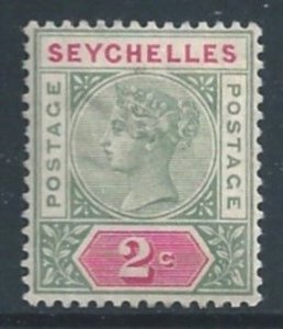 Seychelles #1a MH 2c Queen Victoria - Green - Die I