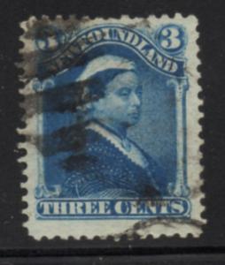 Newfoundland Sc 49 1880 3 c blue Victoria stamp used