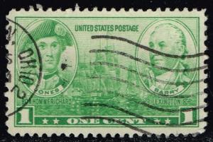 US #790 John Paul Jones and John Barry; Used (0.25)