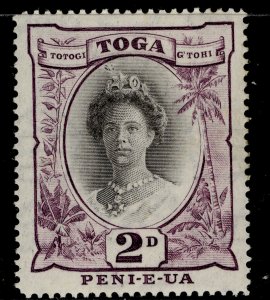 TONGA GVI SG76, 2d black & purple, M MINT. 