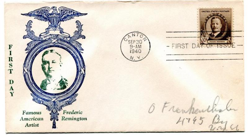 888-21b Famous American, Remington, Sadworth Cachet FDC