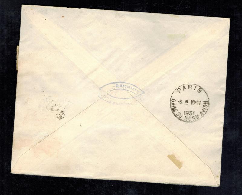 1931 Luxembourg Airmail Cover to Brussels Belgium Mixed Franking French Stamp