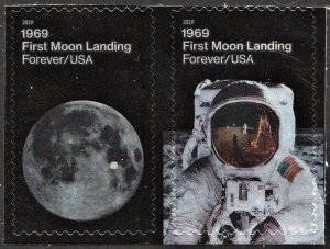 SC#5399-5400 (Forever) 1969: First Moon Landing Pair (2019) SA