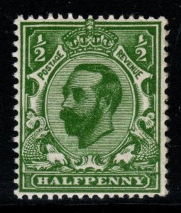 GB SGN2(6) 1911 ½d DEEP GREEN DIE B WMK IMPERIAL CROWN MNH