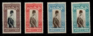 EGYPT SG178a/81a 1929 PRINCE FAROUK BIRTHDAY SET CHANGED CENTRE MTD MINT