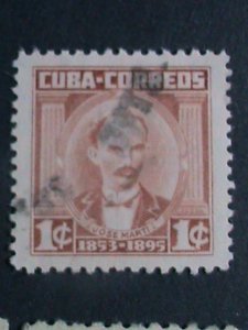 ​CUBA-1954-SC#519//528 10 OVER 70 YEARS OLD CUBA FAMOUS PERSONS USED STAMPS-