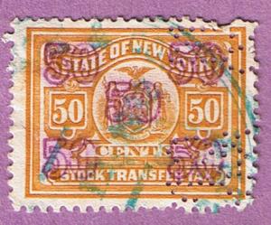 New York Used 50 Cent Stock Transfer Stamp #4