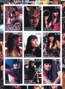 Tajikistan 2000 XENA WARRIOR PRINCESS American TV Sheet Imperforated Mint (NH)