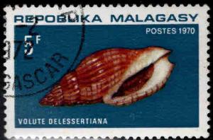 Madagascar Malagasy Scott 447 Used CTO 1970 shell stamp similar cancels