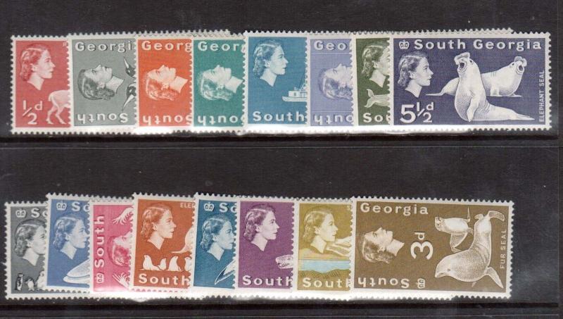 South Georgia #1 - #16 VF/NH Set