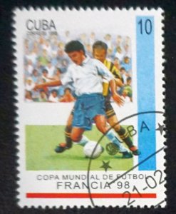 CUBA Sc# 3896  WORLD CUP OF SOCCER France football 10c  1998 used