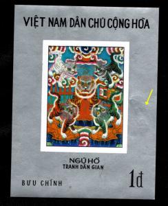 North Viet Nam Scott 650 Five Tiger souvenir sheet NGAI small fault