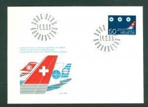 Switzerland. Flight Cover 1968. Geneve Airport Terminal. Sc# 490.