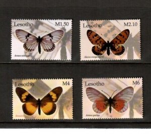 Lesotho 2004 - Butterflies - Set of 4 Stamps - Scott #1350-3 - MNH