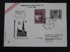 special flight cover Belgica 1982 Wien to Bruxelles Austrian Airlines ref 100093