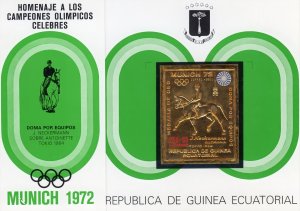 Equatorial Guinea 1972 Munich Olympic Winners J.Neckermann Pure Gold Imperf.