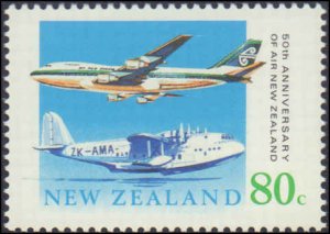 New Zealand 978, Complete Set, 1990, Aviation - Airplanes, Never Hinged