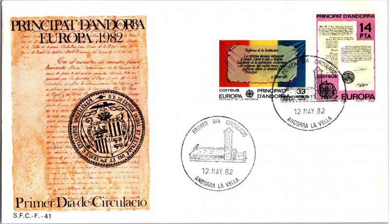 Andorra, Worldwide First Day Cover, Europa