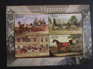 ​BURUNDI STAMP 2012 SC#1242 PAINTING OF HORSE & WAGONS MNH S/S SHEET