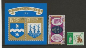 GB Local, drakes Island Plymouth, Min sheet, 1972 R.Wedding & Golden Hind MNH