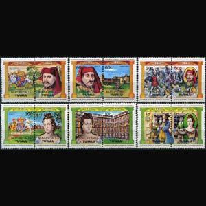 TUVALU-NUKUFETAU 1984 - Scott# 14-9 Monarchs Set of 12 NH