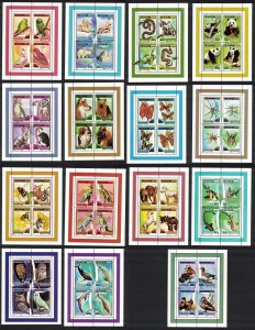 Korea Birds Fauna 15 Sheetlets 60v 2000 MNH SG#N3968-N4027 MI#Block 446-460