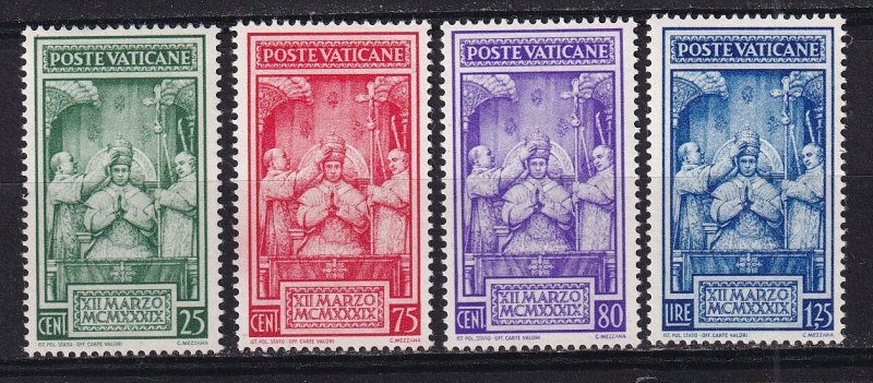 1939 - VATICAN  - Coronation of Pope Pius XII. Scott #68-71 - MNH **