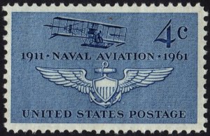 SC#1185 4¢ Naval Aviation Anniversary Single (1961) MNH