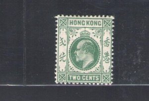 1904-06 HONG KONG - Stanley Gibbons #77 - 2 cents - dull green - MLH*
