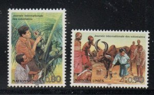 UN Geneva Sc 167-168 1988  International Volunteer Day stamp set mint NH