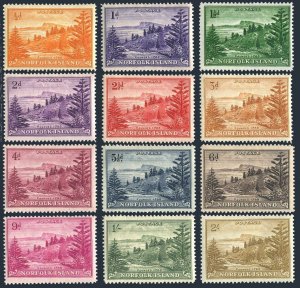 Norfolk 1-12, MNH. Michel 1-6,8-13. View of Ball Bay, 1947.