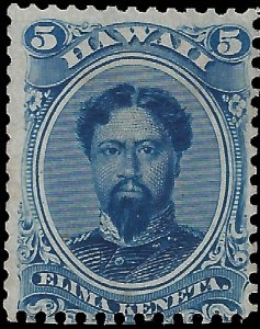 Hawaii 1866 Sc 32 MNG vg King Kamehameha V Indigo color