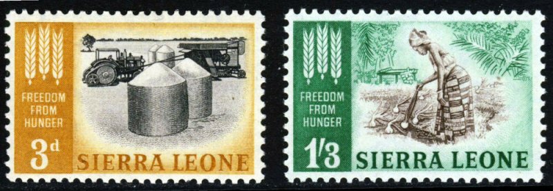 SIERRA LEONE QE II 1963 The Freedom From Hunger Set SG 255 & SG 256 MINT