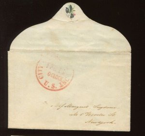 US City Despatch Post FEB 14 O'CLOCK Valentines Day Stampless 1845 Cover BZ1544