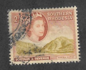 Southern Rhodesia Scott # 91 2sh 6p Used Karibe Gorge 2017 CV $8.00