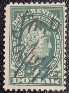 US #R257 USED INITIALS & FULL DATE F-VF 1928