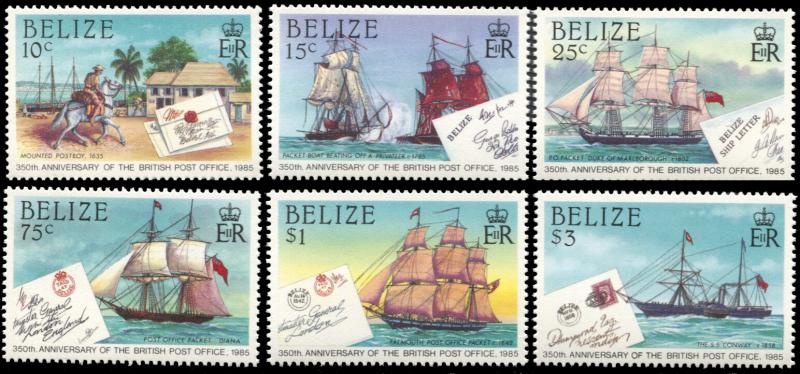 Belize 765-770, MNH, 350th anniversary British Post Office in Belize