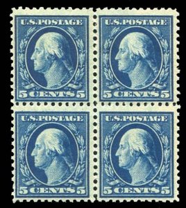 United States, 1910-30 #504 Cat$52, 1917-19 5c blue, top stamps hinged, botto...