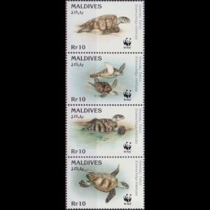 MALDIVES 1995 - Scott# 2092 WWF-Hawksbill Turtles Set of 4 NH