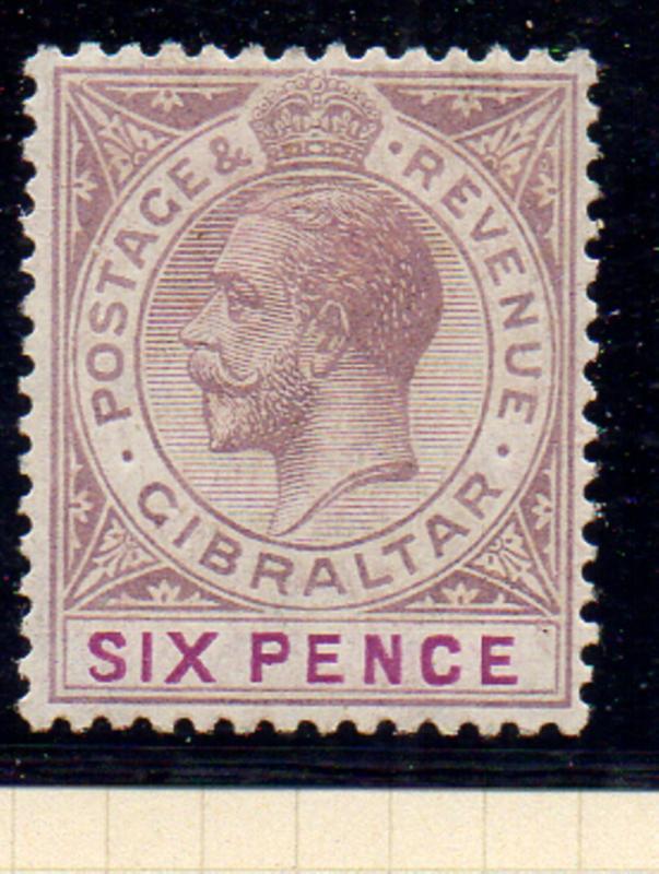 Gibraltar Sc 82 1926 6 d dull violet & red violet George V stamp mint