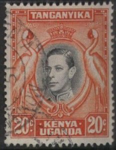 Kenya (KUT) 74 (used) 20c George VI, Kavirondo cranes, org & gray black (1942)