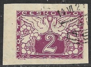 CZECHOSLOVAKIA 1919-20 2h DOVES Special Delivery Stamp Sc E1 CTO Used