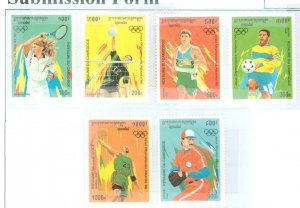 Cambodia (Kampuchea) #1478-1482 Mint (NH) Single (Complete Set) (Olympics)