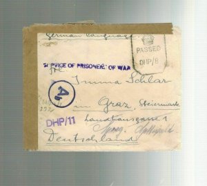 WW 2 Deoli India Prisoner of War POW CAmp Censored Cover to Germany