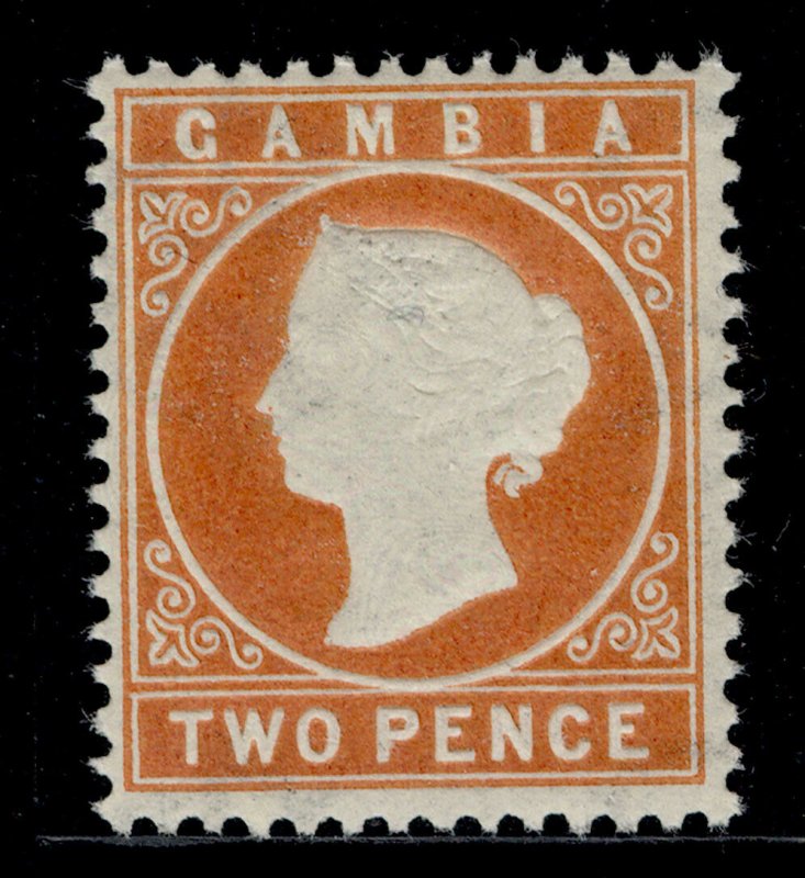 GAMBIA QV SG25, 2d deep orange, NH MINT.